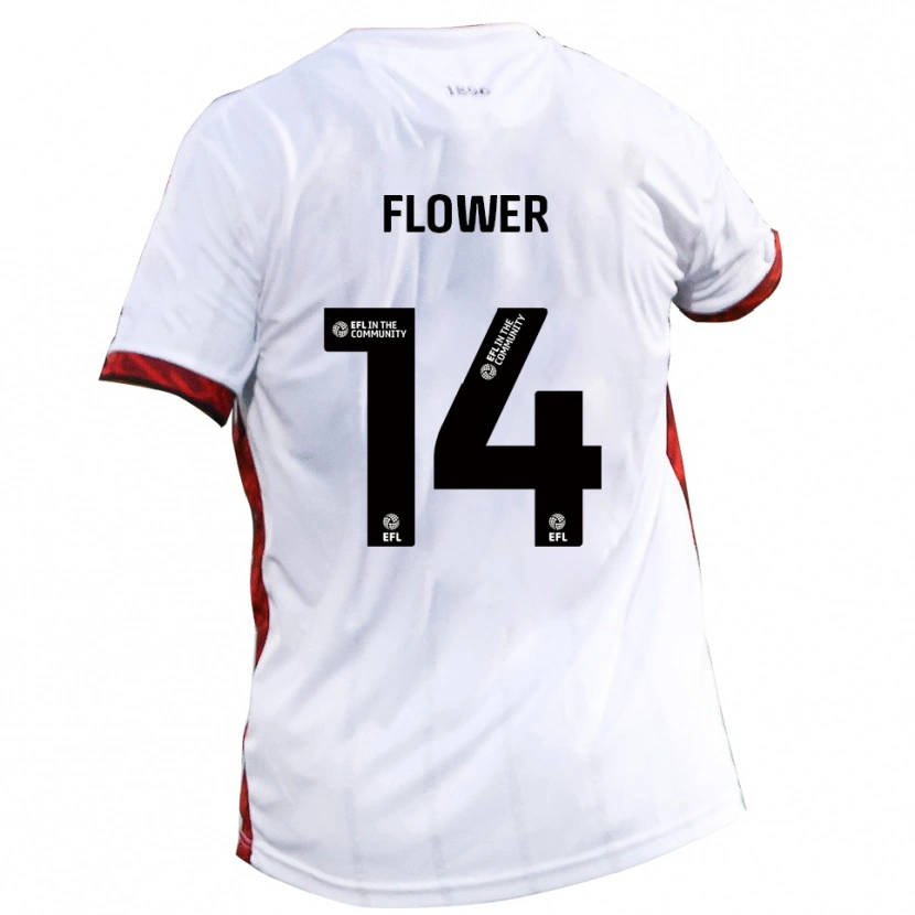 Danxen Mænd Louis Flower #14 Hvid Rød Sort Udebane Spillertrøjer 2025/26 Trøje T-Shirt