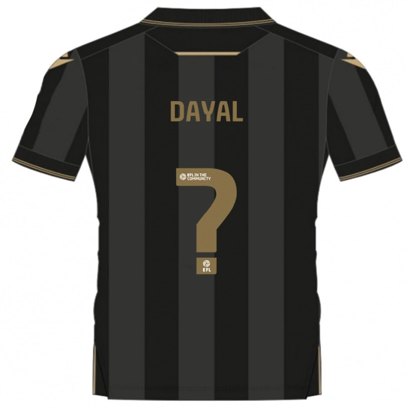 Danxen Mænd Louie Dayal #0 Sort Guld Udebane Spillertrøjer 2025/26 Trøje T-Shirt