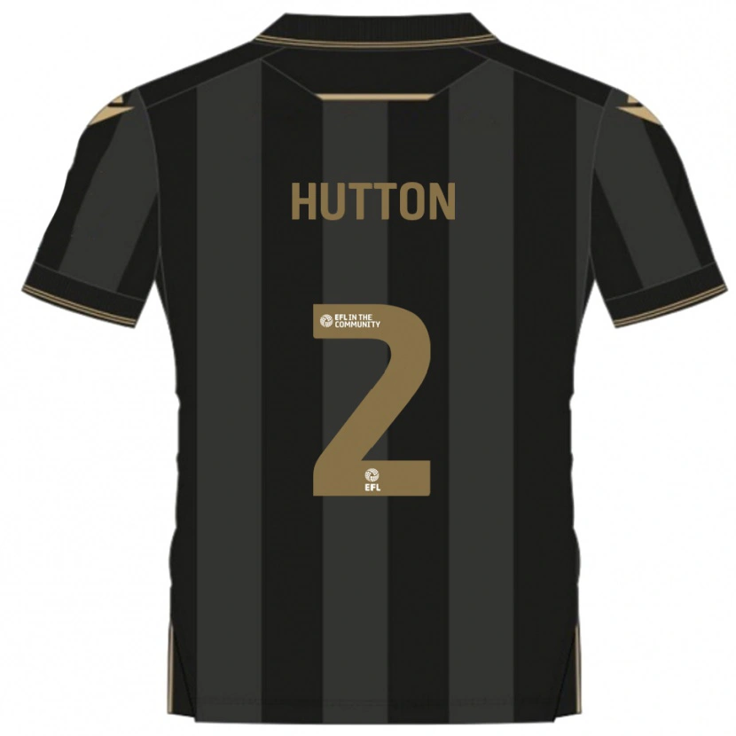 Danxen Mænd Remeao Hutton #2 Sort Guld Udebane Spillertrøjer 2025/26 Trøje T-Shirt