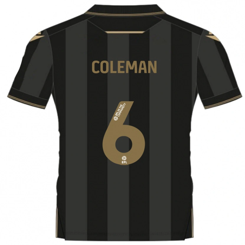 Danxen Mænd Ethan Coleman #6 Sort Guld Udebane Spillertrøjer 2025/26 Trøje T-Shirt