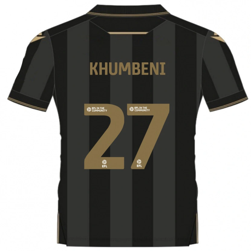 Danxen Mænd Nelson Khumbeni #27 Sort Guld Udebane Spillertrøjer 2025/26 Trøje T-Shirt