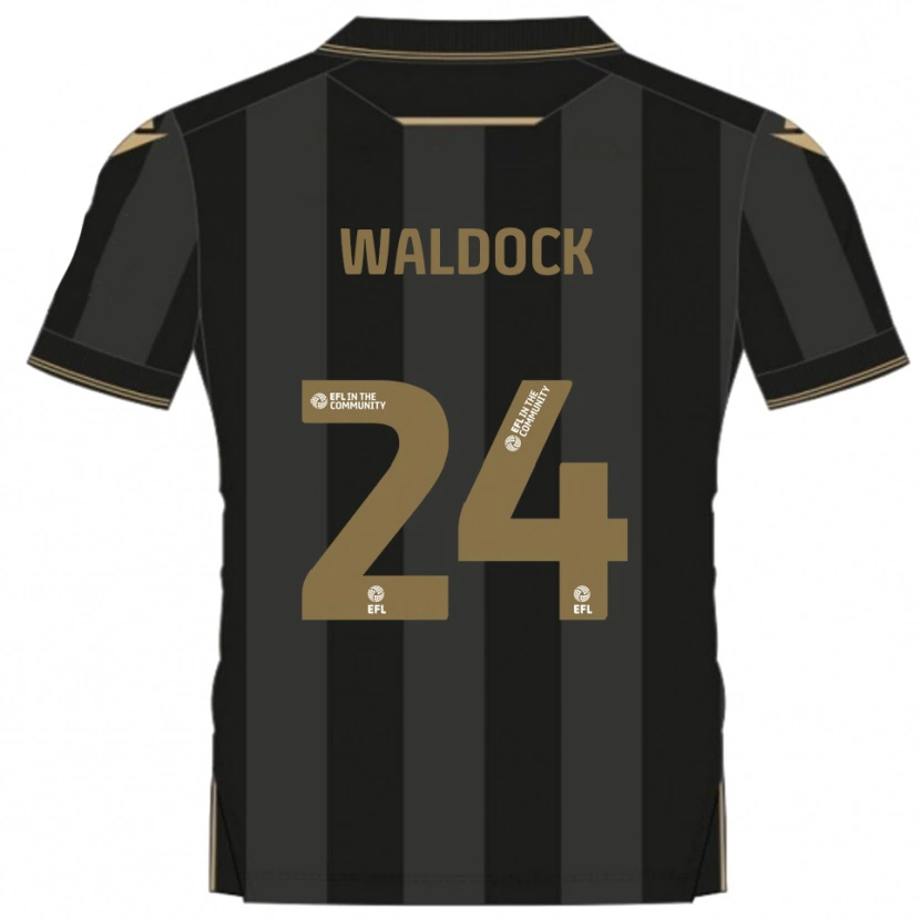 Danxen Mænd Harry Waldock #24 Sort Guld Udebane Spillertrøjer 2025/26 Trøje T-Shirt