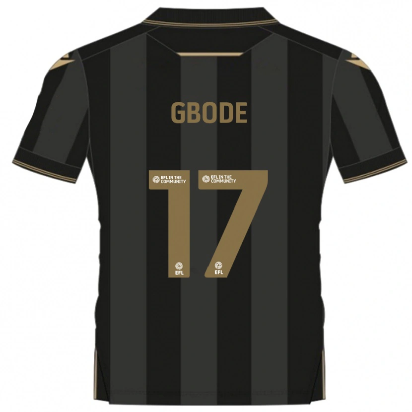 Danxen Mænd Joseph Gbode #17 Sort Guld Udebane Spillertrøjer 2025/26 Trøje T-Shirt