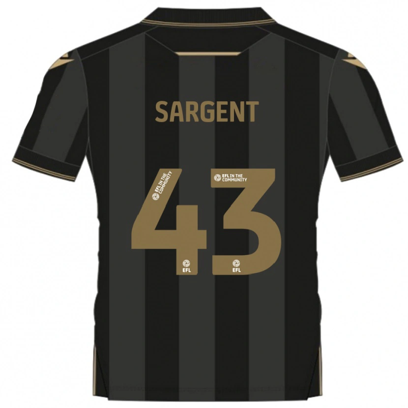 Danxen Mænd Stan Sargent #43 Sort Guld Udebane Spillertrøjer 2025/26 Trøje T-Shirt