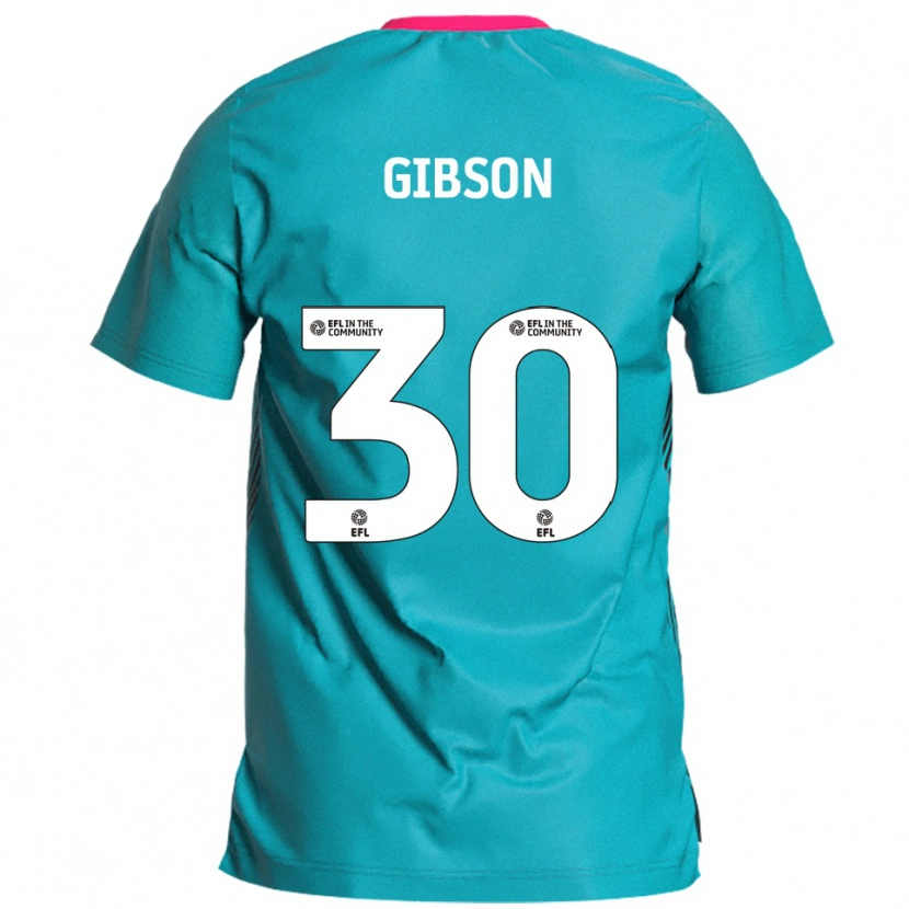 Danxen Mænd Liam Gibson #30 Lyseblå Pink Udebane Spillertrøjer 2025/26 Trøje T-Shirt