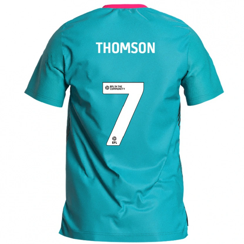 Danxen Mænd George Thomson #7 Lyseblå Pink Udebane Spillertrøjer 2025/26 Trøje T-Shirt