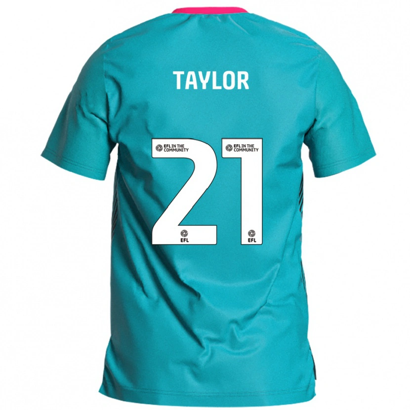Danxen Mænd Ellis Taylor #21 Lyseblå Pink Udebane Spillertrøjer 2025/26 Trøje T-Shirt