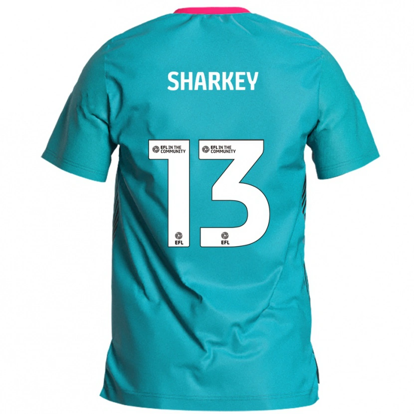 Danxen Mænd Toby Sharkey #13 Lyseblå Pink Udebane Spillertrøjer 2025/26 Trøje T-Shirt