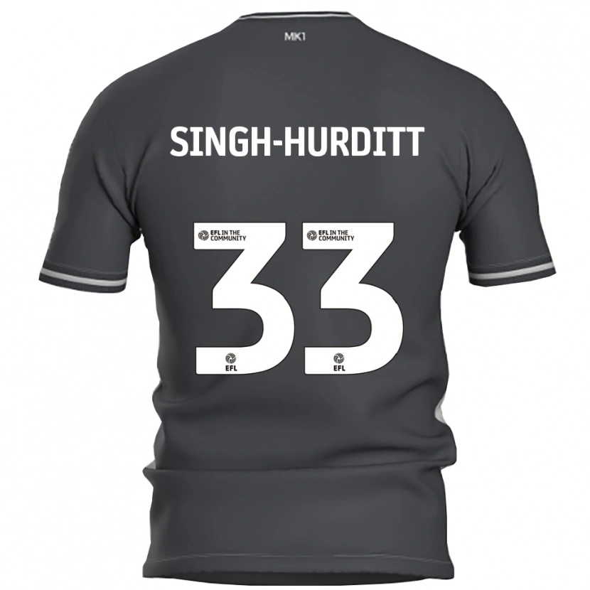 Danxen Mænd Damerai Singh-Hurditt #33 Grå Sølv Udebane Spillertrøjer 2025/26 Trøje T-Shirt