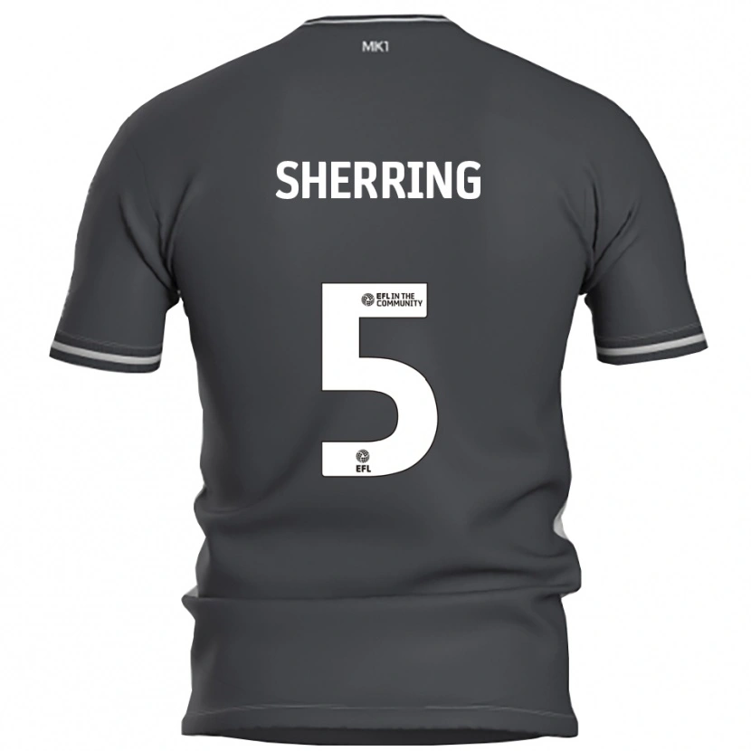 Danxen Mænd Sam Sherring #5 Grå Sølv Udebane Spillertrøjer 2025/26 Trøje T-Shirt