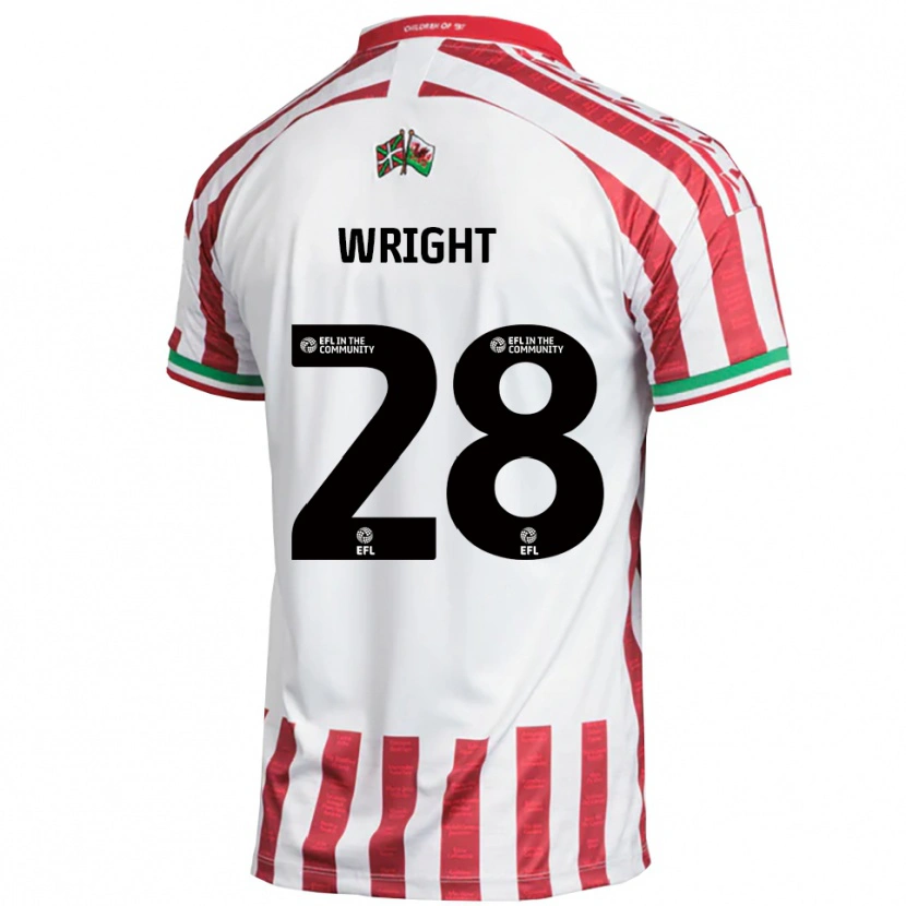 Danxen Mænd Jordan Wright #28 Rød Hvid Udebane Spillertrøjer 2025/26 Trøje T-Shirt