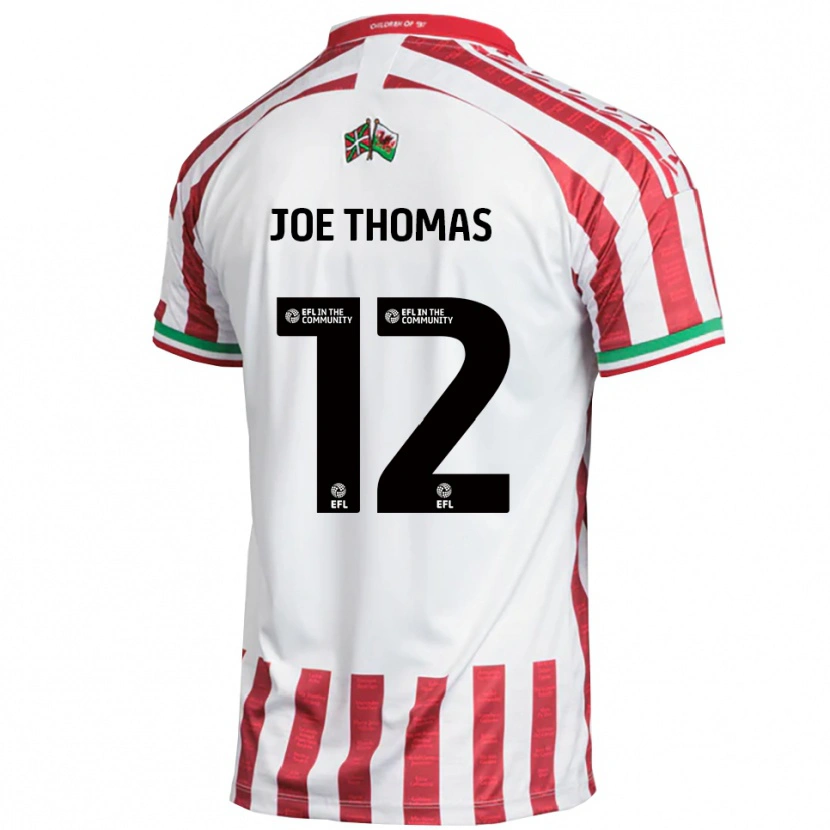 Danxen Mænd Joe Thomas #12 Rød Hvid Udebane Spillertrøjer 2025/26 Trøje T-Shirt