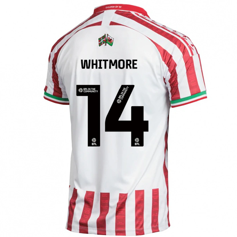 Danxen Mænd Kai Whitmore #14 Rød Hvid Udebane Spillertrøjer 2025/26 Trøje T-Shirt