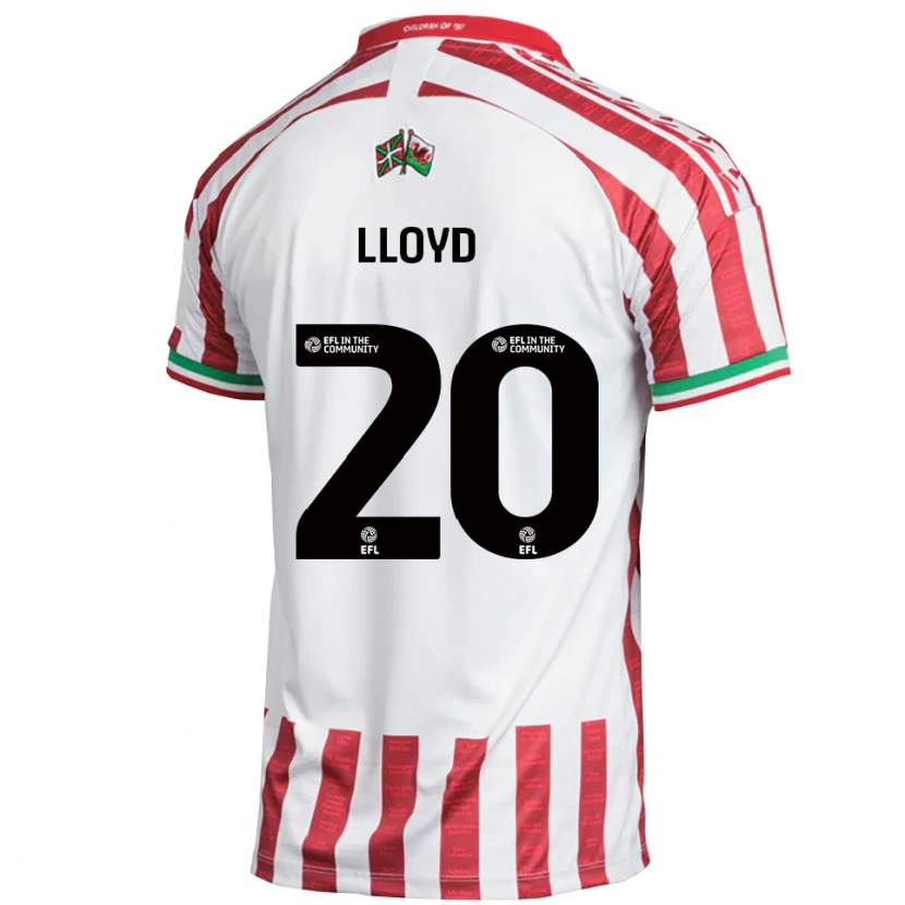 Danxen Mænd Ben Lloyd #20 Rød Hvid Udebane Spillertrøjer 2025/26 Trøje T-Shirt