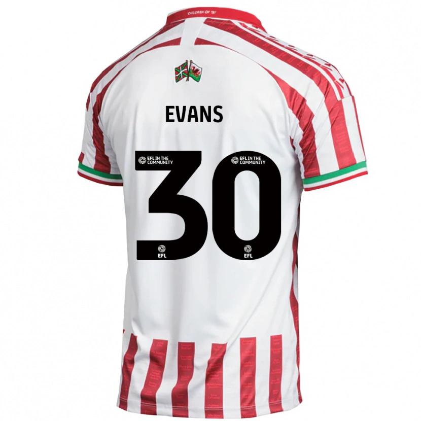 Danxen Mænd Corey Evans #30 Rød Hvid Udebane Spillertrøjer 2025/26 Trøje T-Shirt