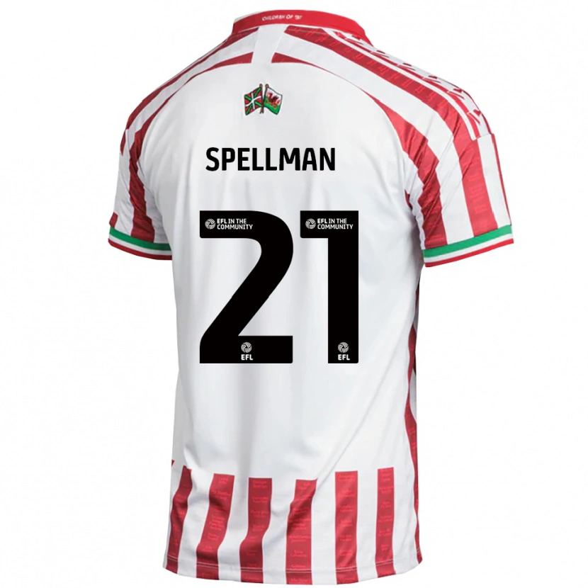 Danxen Mænd Michael Spellman #21 Rød Hvid Udebane Spillertrøjer 2025/26 Trøje T-Shirt