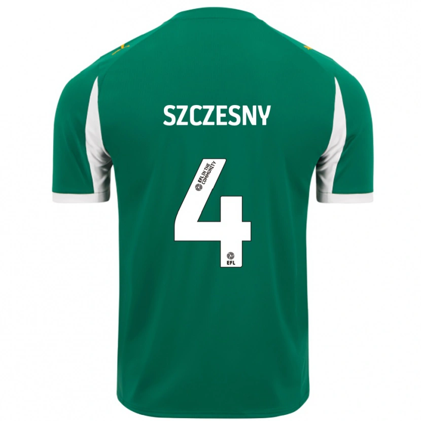 Danxen Mænd Nikos Szczesny #4 Grøn Hvid Udebane Spillertrøjer 2025/26 Trøje T-Shirt