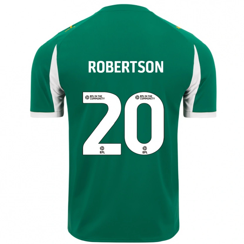 Danxen Mænd Scott Robertson #20 Grøn Hvid Udebane Spillertrøjer 2025/26 Trøje T-Shirt