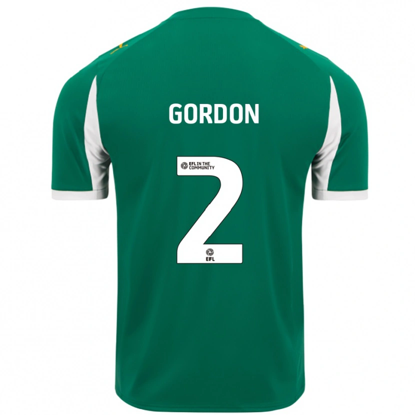 Danxen Mænd Kellan Gordon #2 Grøn Hvid Udebane Spillertrøjer 2025/26 Trøje T-Shirt