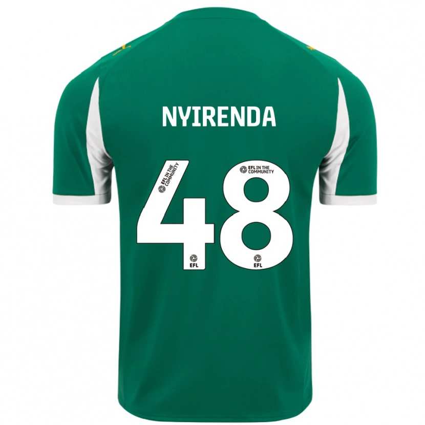 Danxen Mænd Themba Nyirenda #48 Grøn Hvid Udebane Spillertrøjer 2025/26 Trøje T-Shirt