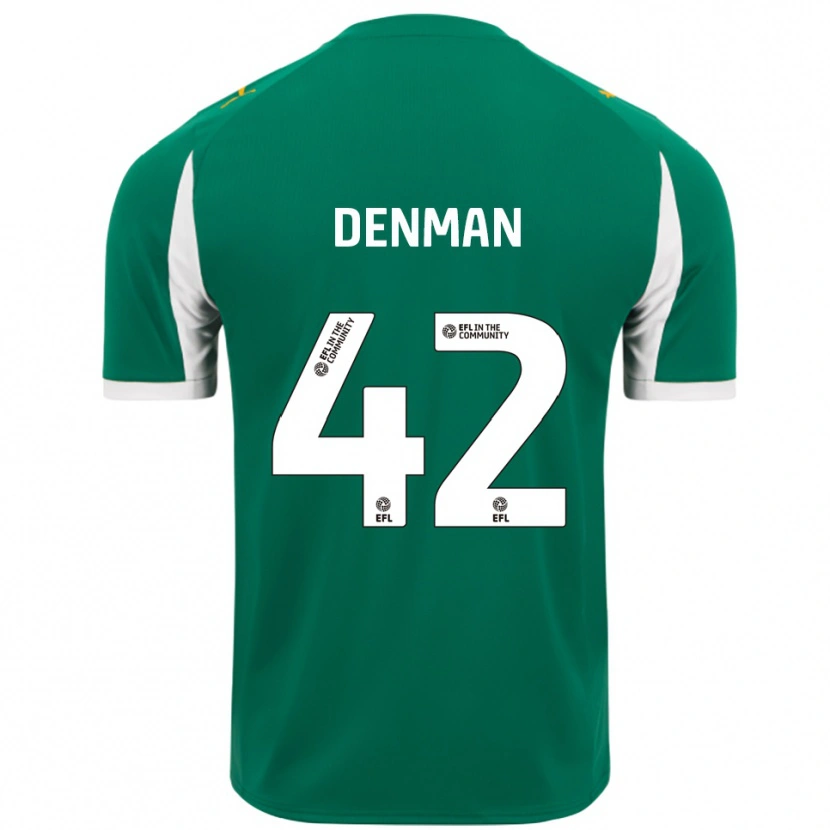 Danxen Mænd Zac Denman #42 Grøn Hvid Udebane Spillertrøjer 2025/26 Trøje T-Shirt