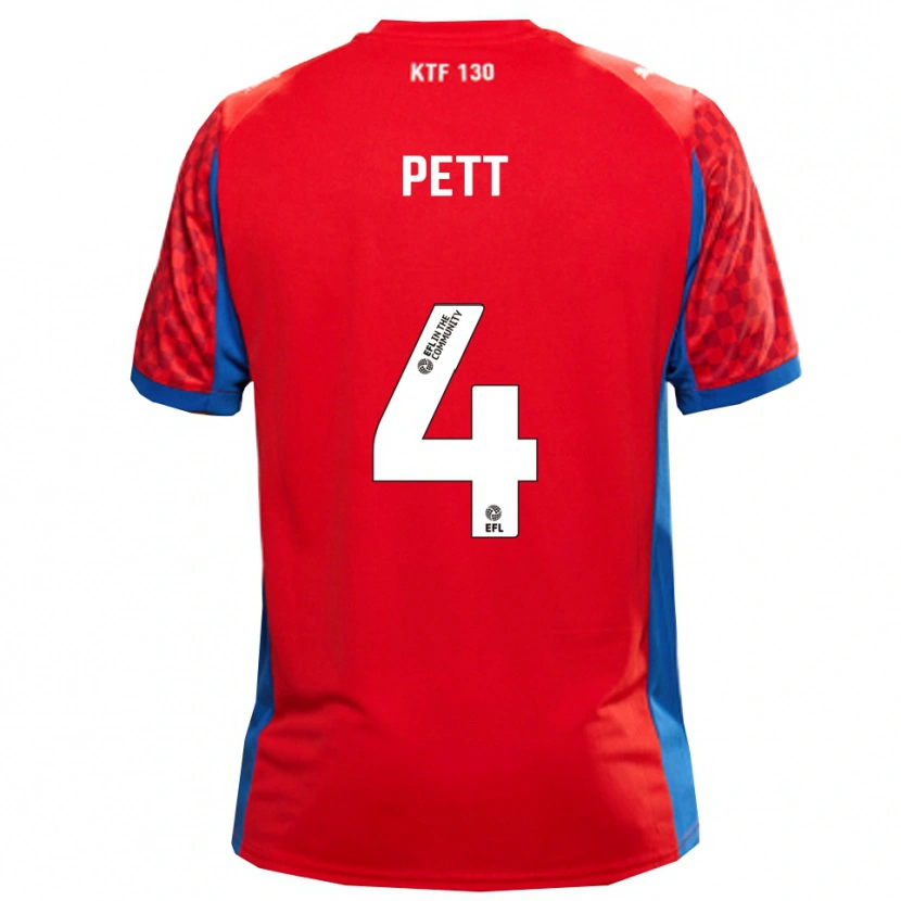 Danxen Mænd Tom Pett #4 Rød Blå Udebane Spillertrøjer 2025/26 Trøje T-Shirt