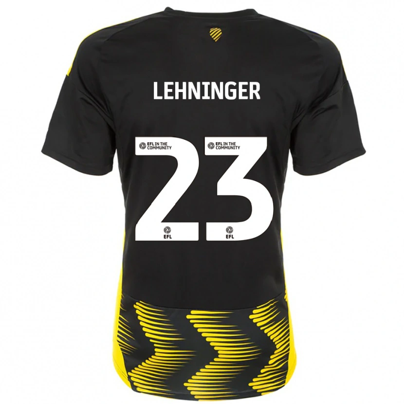 Danxen Mænd Saskia Lehninger #23 Sort Gul Udebane Spillertrøjer 2025/26 Trøje T-Shirt