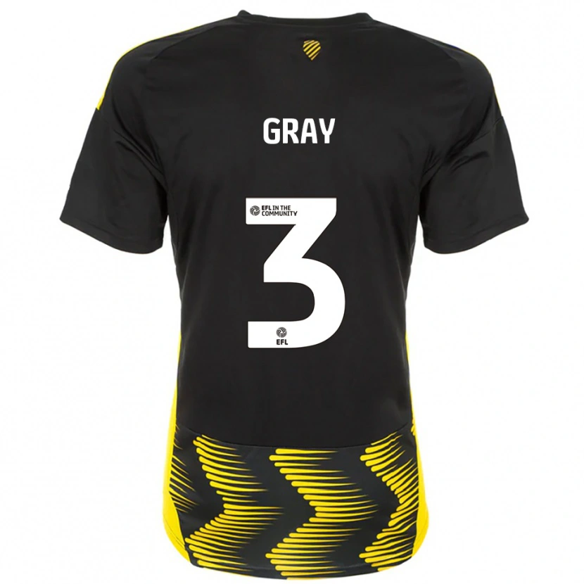 Danxen Mænd Rebecca Gray #3 Sort Gul Udebane Spillertrøjer 2025/26 Trøje T-Shirt