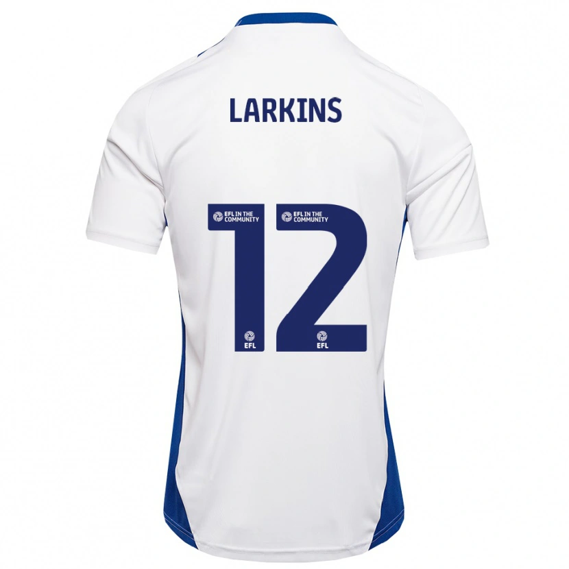 Danxen Mænd Kian Larkins #12 Hvid Blå Udebane Spillertrøjer 2025/26 Trøje T-Shirt