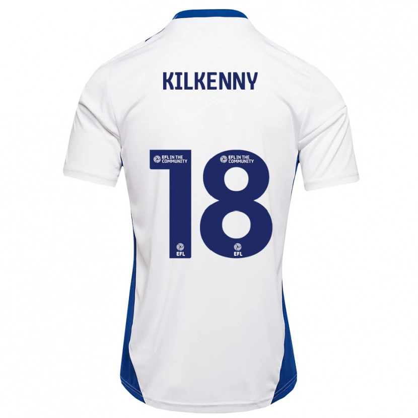 Danxen Mænd Gavin Kilkenny #18 Hvid Blå Udebane Spillertrøjer 2025/26 Trøje T-Shirt