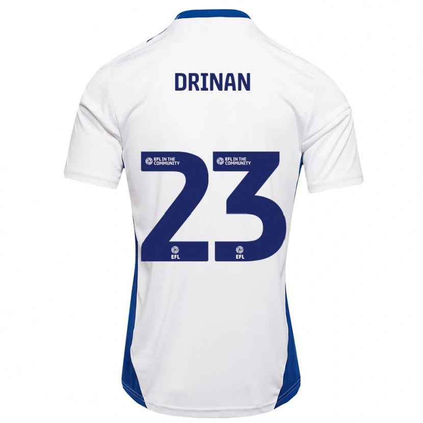 Danxen Mænd Aaron Drinan #23 Hvid Blå Udebane Spillertrøjer 2025/26 Trøje T-Shirt