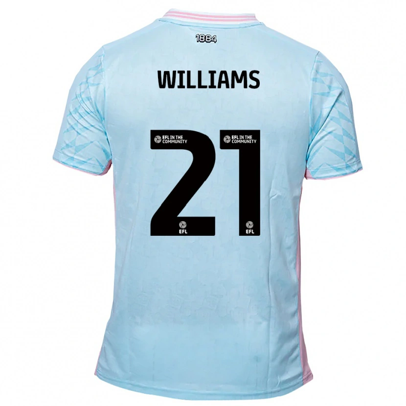 Danxen Mænd Josh Williams #21 Lyseblå Pink Udebane Spillertrøjer 2025/26 Trøje T-Shirt