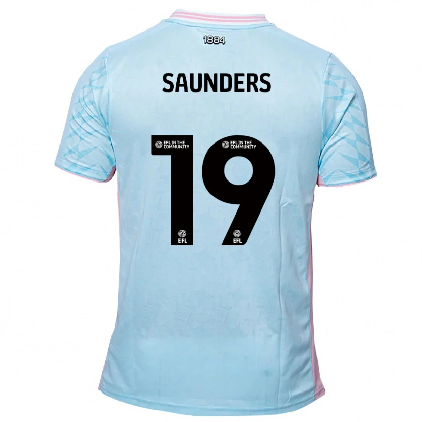 Danxen Mænd Harvey Saunders #19 Lyseblå Pink Udebane Spillertrøjer 2025/26 Trøje T-Shirt