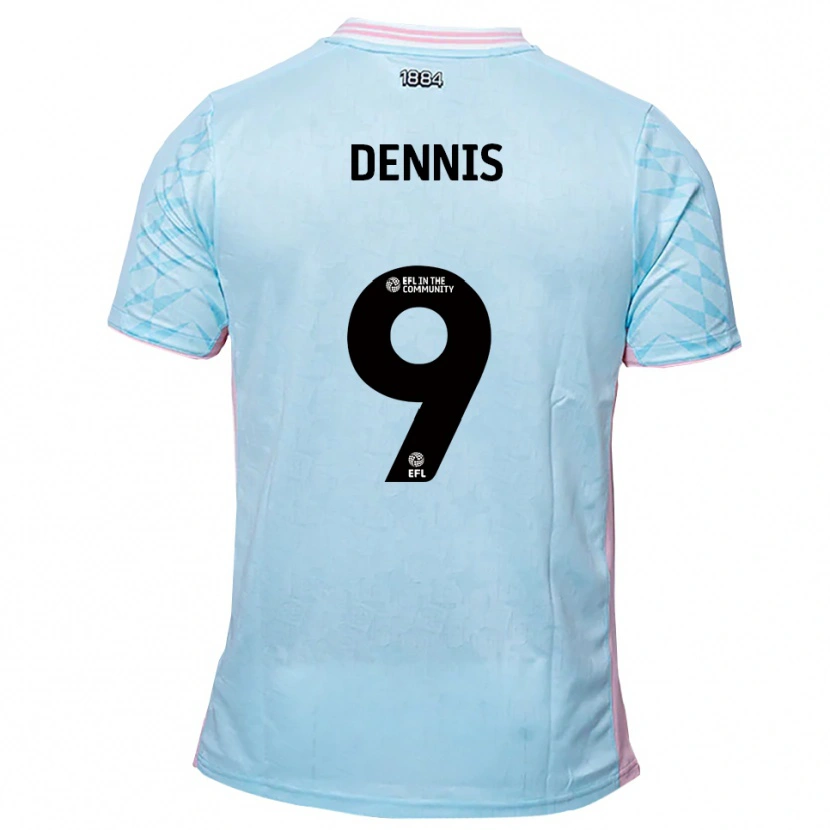 Danxen Mænd Kristian Dennis #9 Lyseblå Pink Udebane Spillertrøjer 2025/26 Trøje T-Shirt