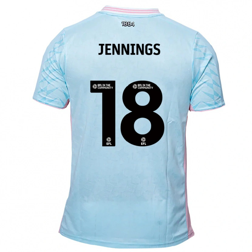 Danxen Mænd Connor Jennings #18 Lyseblå Pink Udebane Spillertrøjer 2025/26 Trøje T-Shirt
