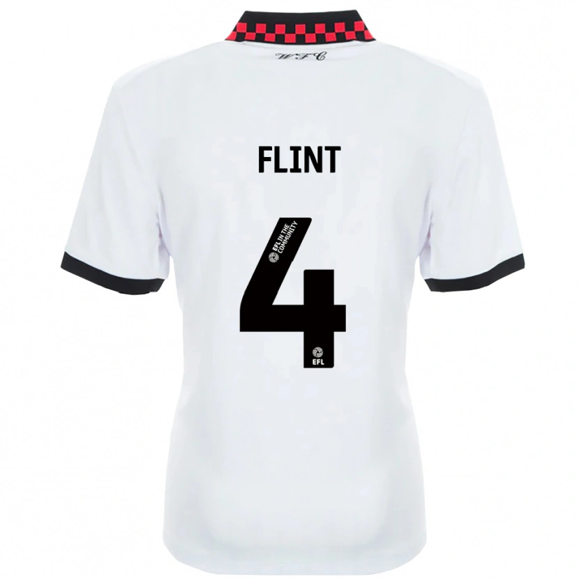 Danxen Mænd Aden Flint #4 Hvid Sort Udebane Spillertrøjer 2025/26 Trøje T-Shirt