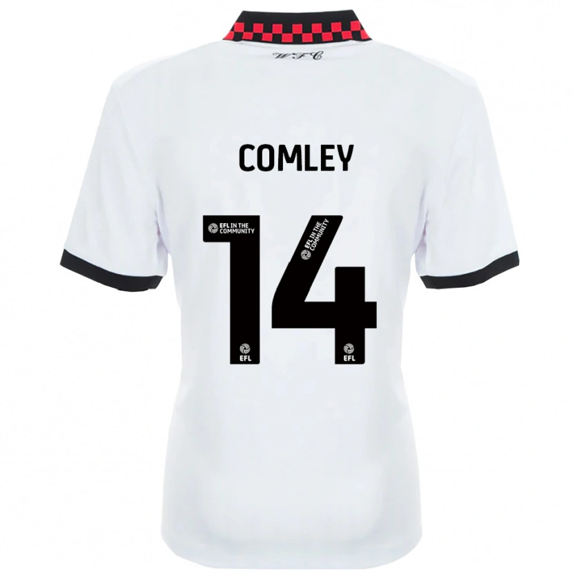 Danxen Mænd Brandon Comley #14 Hvid Sort Udebane Spillertrøjer 2025/26 Trøje T-Shirt