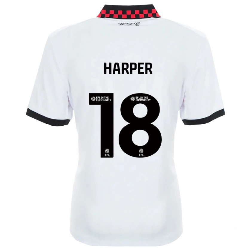 Danxen Mænd Vincent Harper #18 Hvid Sort Udebane Spillertrøjer 2025/26 Trøje T-Shirt