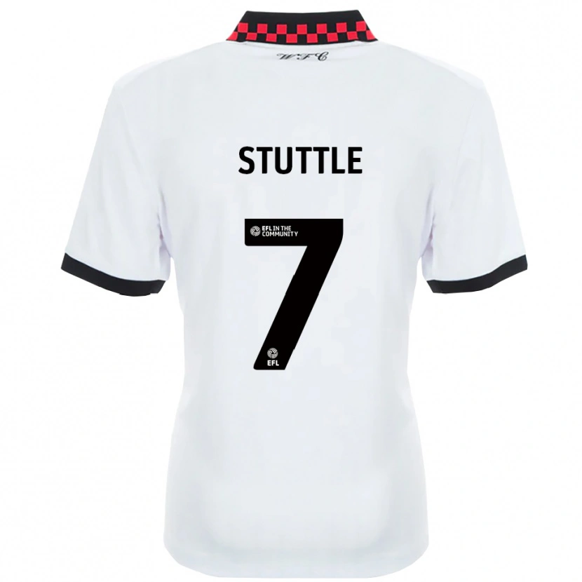 Danxen Mænd Jonny Stuttle #7 Hvid Sort Udebane Spillertrøjer 2025/26 Trøje T-Shirt