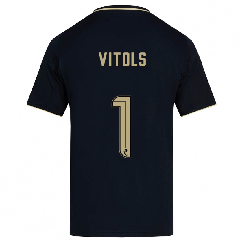 Danxen Mænd Rodrigo Vitols #1 Marineblå Guld Udebane Spillertrøjer 2025/26 Trøje T-Shirt