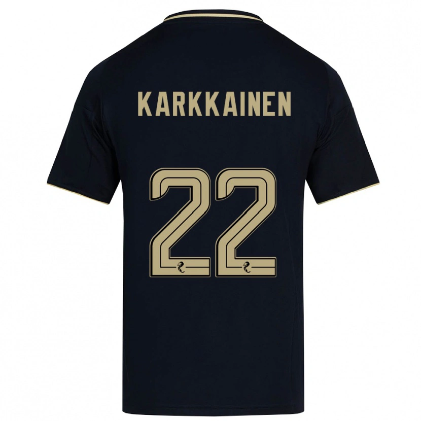 Danxen Mænd Elena Kärkkäinen #22 Marineblå Guld Udebane Spillertrøjer 2025/26 Trøje T-Shirt