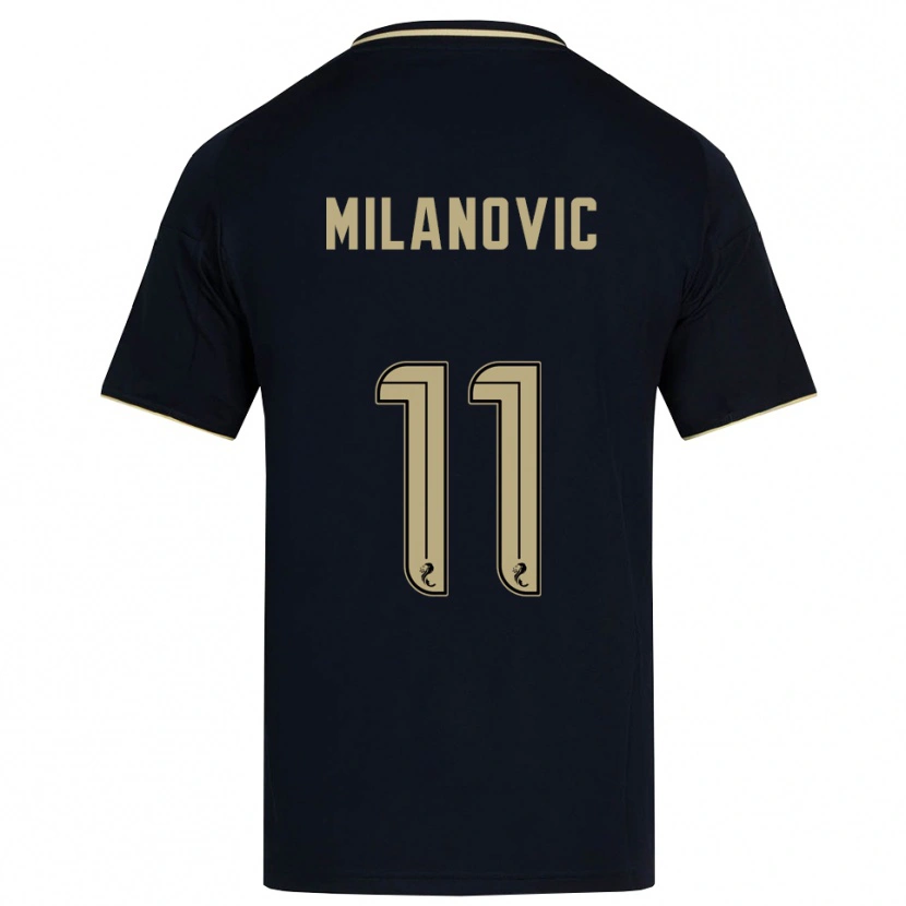 Danxen Mænd Nicolas Milanovic #11 Marineblå Guld Udebane Spillertrøjer 2025/26 Trøje T-Shirt