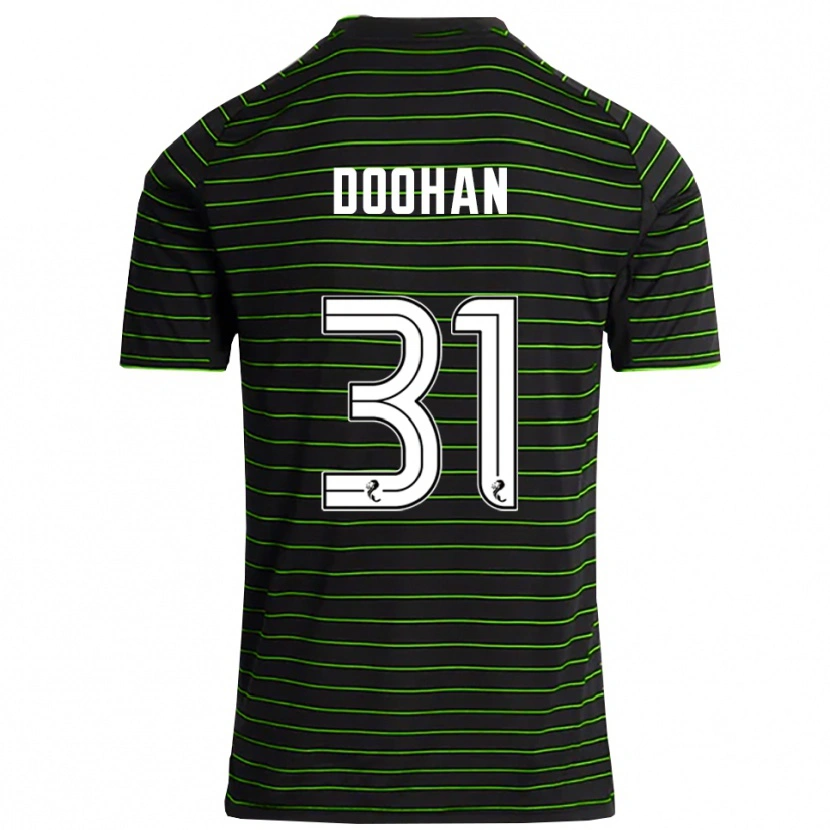 Danxen Mænd Ross Doohan #31 Sort Grøn Udebane Spillertrøjer 2025/26 Trøje T-Shirt