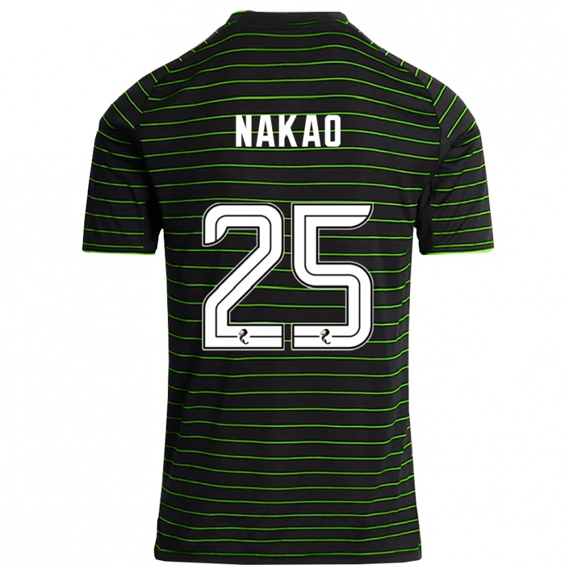 Danxen Mænd Momo Nakao #25 Sort Grøn Udebane Spillertrøjer 2025/26 Trøje T-Shirt