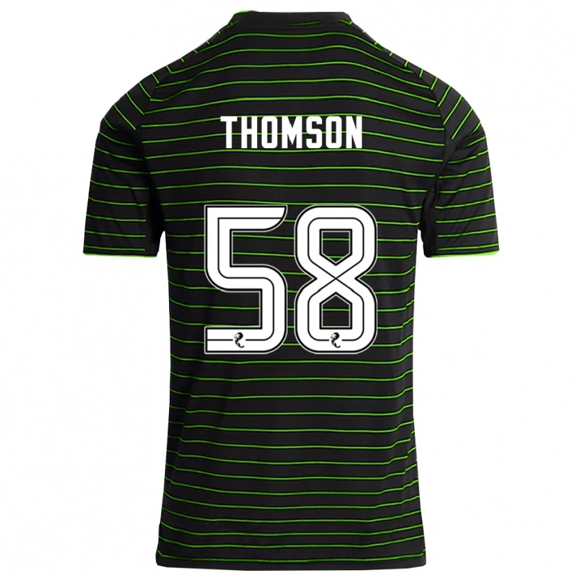 Danxen Mænd Corey Thomson #58 Sort Grøn Udebane Spillertrøjer 2025/26 Trøje T-Shirt