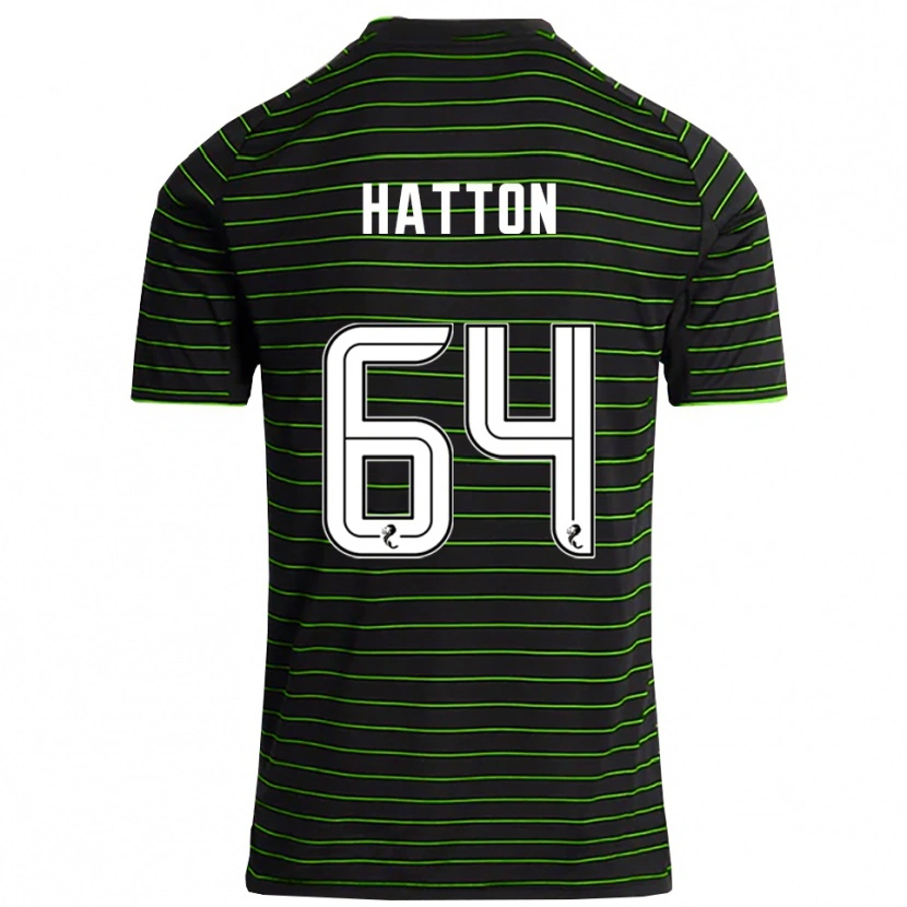 Danxen Mænd Thomas Hatton #64 Sort Grøn Udebane Spillertrøjer 2025/26 Trøje T-Shirt