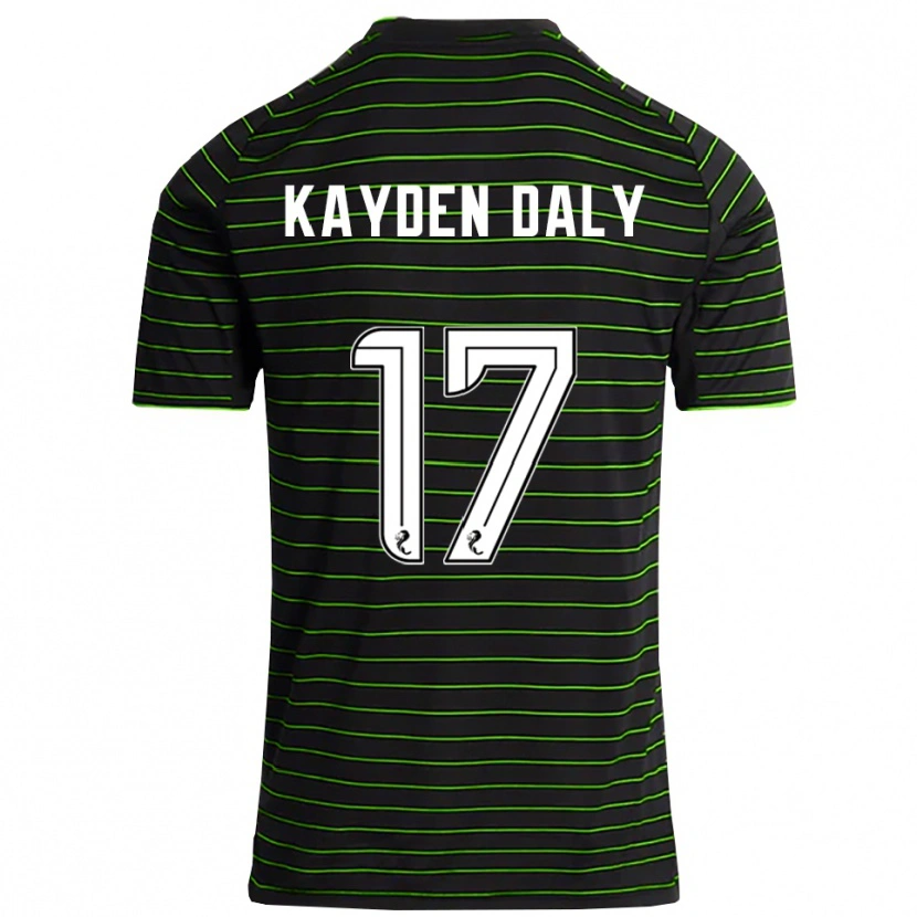 Danxen Mænd Kayden Daly #17 Sort Grøn Udebane Spillertrøjer 2025/26 Trøje T-Shirt