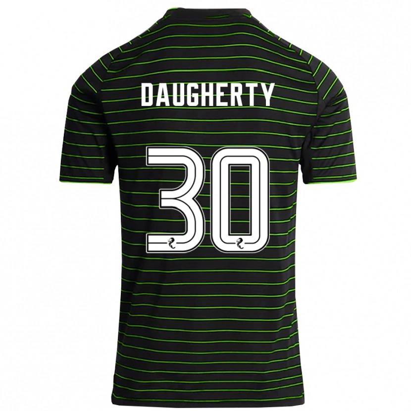 Danxen Mænd Kelsey Daugherty #30 Sort Grøn Udebane Spillertrøjer 2025/26 Trøje T-Shirt