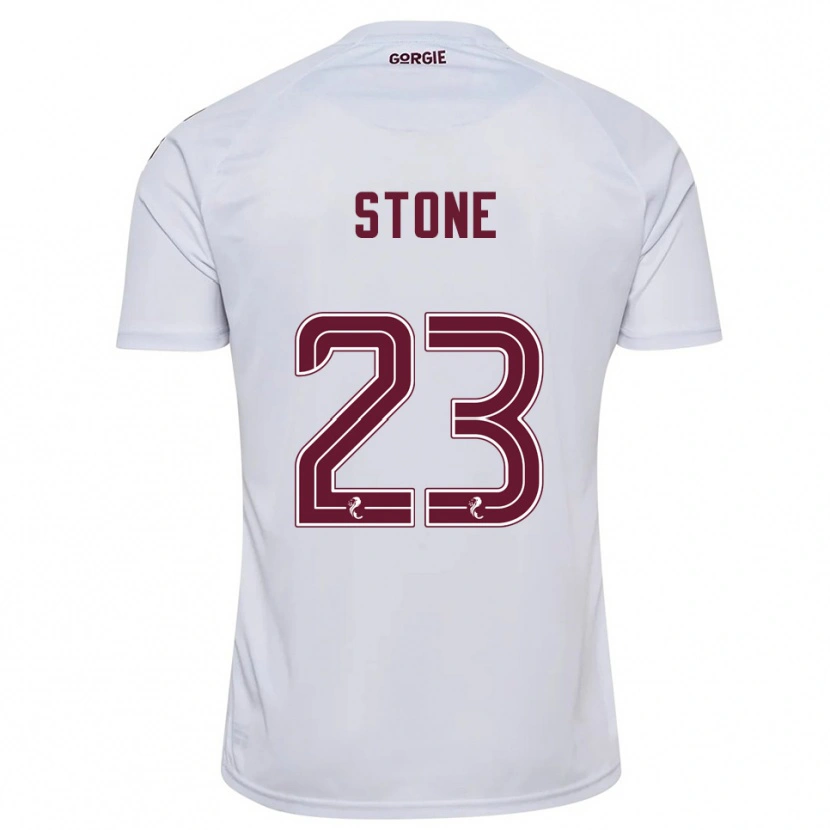 Danxen Mænd Harry Stone #23 Hvid Burgunder Udebane Spillertrøjer 2025/26 Trøje T-Shirt