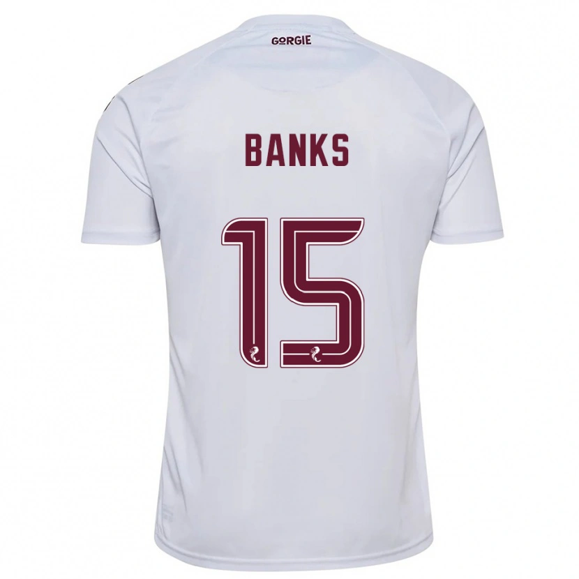 Danxen Mænd Euan Banks #15 Hvid Burgunder Udebane Spillertrøjer 2025/26 Trøje T-Shirt